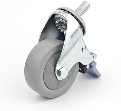 גלגלי גלגלים אוניברסליים לדרוך גומי אלסטי גבוה בגודל 3 אינץ ' עם בלם 12 על 25 גלגלים תעשייתיים לבישים 2 יחידות