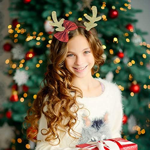 3 חבילה חג המולד איילי קרניים בגימור בנות נשים חמוד קרניים כיסוי ראש שיער אבזרים