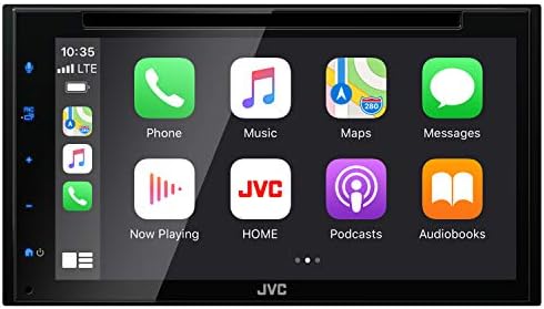 JVC KW-V66BT Apple Carplay Android Auto Auto DVD/CD נגן W/6.8 מסך מגע קיבולי, שמע Bluetooth וידיים שיחות בחינם, נגן MP3, DIN DIN, EQ-band 13, SiriusXM, AM/FM רדיו CAR