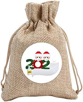 חג המולד תרמיל פשתן תיק מודפס תיק סוכריות סנטה מתנת תיק משק בית & מגבר; מארגני אחסון סלי עבור ארון