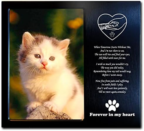 מתנת זיכרון לחיות מחמד של Joeziton - מתנת אהדה מתכת מותאמת אישית - מסגרת תמונת זיכרון לחיות מחמד 4x6 - לאובדן כלב או חתול