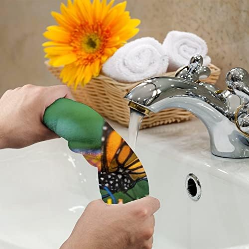 פרפר מונרך על מגבות היד של הפרחים פנים שטיפת גוף מטל בגדים רכים עם חמוד מודפס למטבח אמבטיה מלון יומיומי שימוש