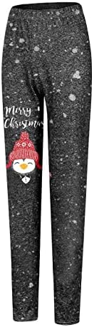 חותלות לחג המולד נשים אולטרה אולטרה חותלות מוברשות רכות מכנסי טייץ של איש שלג מכנסיים אימון מותניים גבוהים מכנסיים מזדמנים