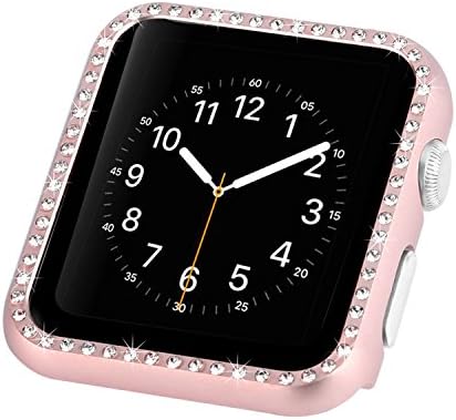 Case Bling תואם ל- Apple Watch 38 ממ 40 ממ 42 ממ 44 ממ, אבני חננת יהלומים גליטר מתכת מסגרת חכמה מסגרת חכמה כיסוי פגוש אטום הלם מארז תואם לסדרה IWatch SE 6 5 4 3 2 1