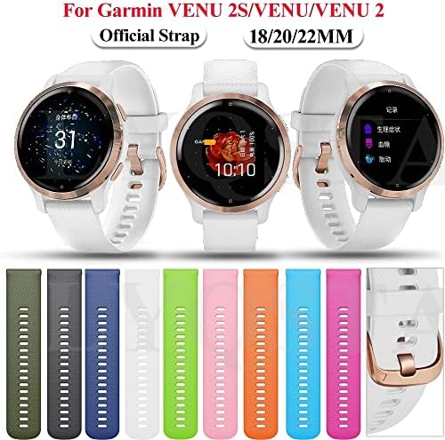 Murve 18 20 22 ממ שעון חכם רצועות רשמיות עבור Garmin Venu 2 חגורת צמיד סיליקון עבור Garmin Venu 2S SQ Braceledband