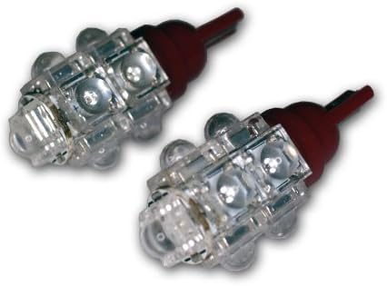 TuningPros LEDRSM-T10-R9 סמן צד אחורי נורות LED נורות T10 טריז, 9 סט שטף אדום 2-PC