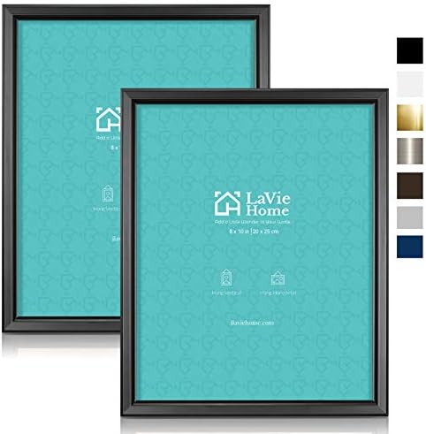 Lavie Home 8x10 מסגרות תמונה מסגרת תמונה מעוצבת פשוטה עם זכוכית בהגדרה גבוהה לתצוגה עליונה של קיר ושולחן, סט של 4 אוסף קלאסי
