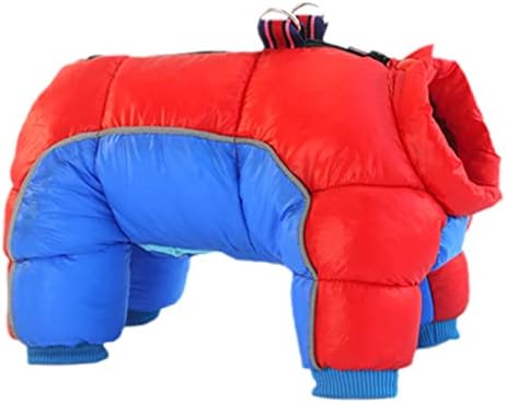 בגדי כלב חיות מחמד בחורף ז'קט סופר חם מעיל כותנה עבה יותר לבוש חיות מחמד אטומות למים לבגדי בולדוג צרפתי כחול אדום כחול 3xl