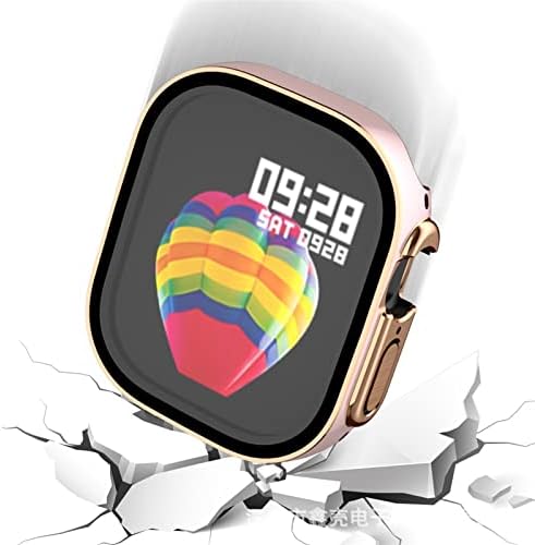 Houcy for Apple Watch Ultra 49 ממ Smartwatch מגן מסך מחשב זכוכית+מארז פגוש אביזרים מחוסמים iwatch סדרה Ultra 49 ממ