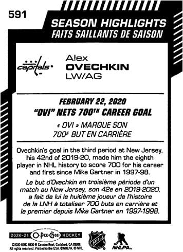 2020-21 O-PEE-CHEE 591 אלכס אובצ'קין וושינגטון בירות כרטיס מסחר בהוקי NHL