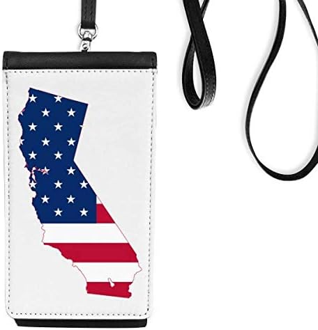 מפה מפה בקליפורניה מככבת פסים דגל צורת ארנק ארנק תלויים כיס נייד כיס שחור