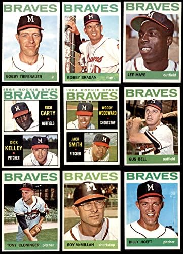 1964 Topps Milwaukee Braves ליד צוות הצוות מילווקי בראבס אקס/MT Braves