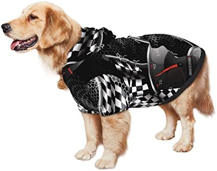 סווטשירט עם סווטשירט עם ברדס דגל משובץ, מתאים לכלבים בינוניים וגדולים