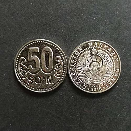 Uzbekistan אסייתי 50 SOM מטבע 2018 מהדורה 18 ממ אוסף Singlecoin Collection מטבע זיכרון