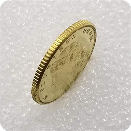 עותק קוקריט 1878 שיער זורם כסף דולר חירות מטבע זהב מורגן חמש דולרים-ריפליקה ארהב מטבע מטבע מזל קולקציית מטבע מזל