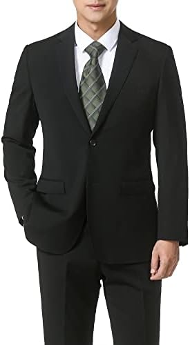 חליפות Omicron Ceti לגברים, 2 כפתורים בסיסיים 2 חלקים כושר דק, מתיחה, לעסקים/חתונה/מסיבה 31925