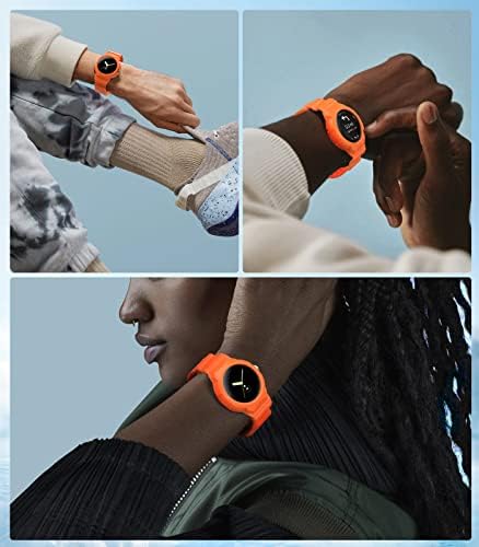 להקת Timovo תואמת לשעון פיקסל של גוגל, להקות שעון TPU חסינות זעזועים עם גברים של נשות פגוש, רצועת סיליקון סיליקון רכה, רצועות שעון החלפה לשעון Pixel Google - Orange