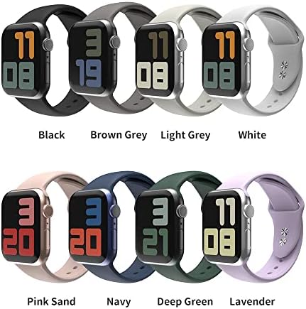 להקות סיליקון של Sinjimoru עבור Apple Watch, רצועות פס סיליקון מתכווננות לסדרת Apple Watch Ultra/8/SE2/7/6/SE/5/4. צמיד סיליקון עבור Apple Watch 38/40/41/42/44/45/49 ממ