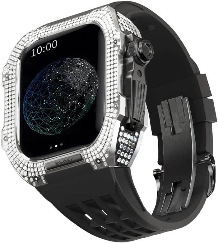 לוח גומי של קנוז טיטניום לטיניום עבור Apple Watch 8/7 Apple Mod Watch Experty החלפת טיטניום יוקרה תואם לסדרת Iwatch 45 ממ עם כלי