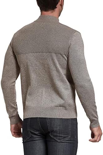 Mentagut Mens Slim Fit Zip Up Up Sweater Polo Sweater Sweater Smoet Longe Longe וסוודרים של סוודר עם קצה צלעות