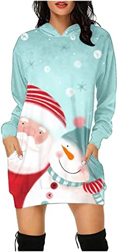 תלת מימד תלת מימד מכוער להדפיס חג המולד שמלת ברדס רופפת קפוצ'ון שמלות עליונות סוודר מזדמן שמלת מידי פלוס שמלה קצרה בגודל
