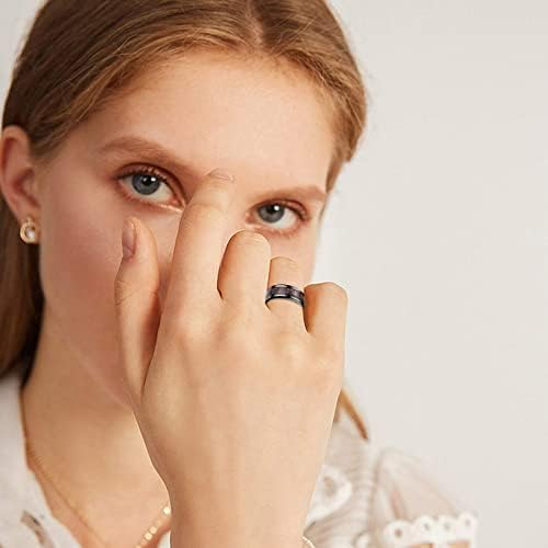 למבוגרים אופנה חדש שלושה-צבע פחמן אסתטי נוער ילדה תכשיטי סיבי זוג טבעת טיטניום פלדת טבעת אצבע טבעת מעדן