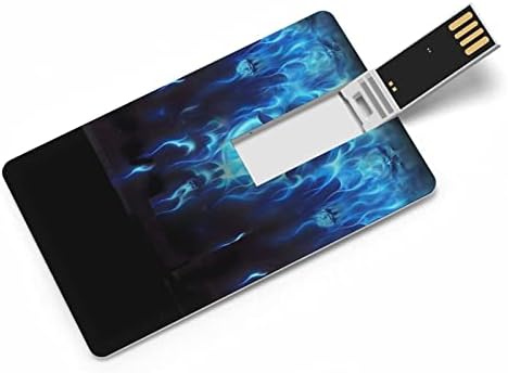 כרטיס גולגולת להבה כחולה USB 2.0 כונן הבזק 32 גרם/64 גרם מודפס מצחיק