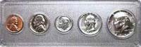 1965 - בחירה ללא מחזור - סנט, ניקל, אגורה, רבע וחצי דולר - סט קאס