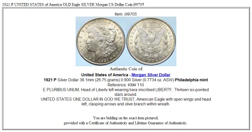 1921 1921 P ארצות הברית של אמריקה אקוולה ישן כסף $ 1 טוב לא מוסמך