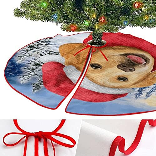 כלב חג המולד עם כובע צעיף חג המולד עץ עץ חצאית 48 אינץ