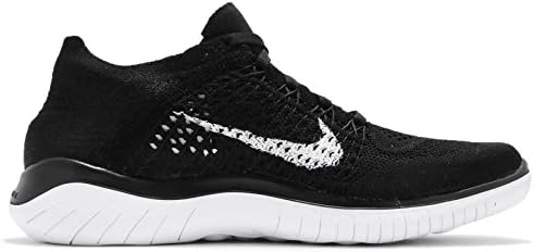 Nike's Free RN Flyknit 2018 ריצה, שחור/לבן, 7.5