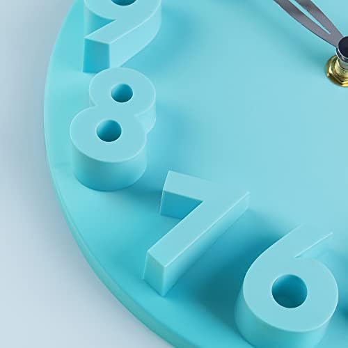 Lafocuse 3D מספרים שעון קיר עכבר מיקי כחול לעיצוב סלון, סוללת שעון קיר מודרני דקורטיבי מופעלת לכיתת חדר השינה 12 אינץ '