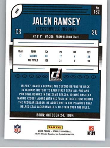 2018 דונרוס כדורגל 132 ג'אלן רמזי ג'קסונוויל יגואר, כרטיס מסחר רשמי ב- NFL