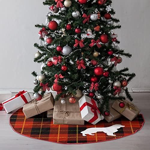 חצאית עץ חג המולד של חג המולד, חצאית עץ חג המולד אדום משובץ צללית קישוטי חג המולד של חג המולד, מחצלת בסיס עץ מחמד 30 x 30 מחצלת עץ כפרי לחג המולד חג המולד חג המולד חג המולד קישוטי חג עץ