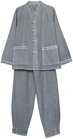 גברים אלטייר נשים כותנה 100 מכנסי חולצה מכוונים בגדי מדיטציה של האנבוק זן, בגדי מקדש